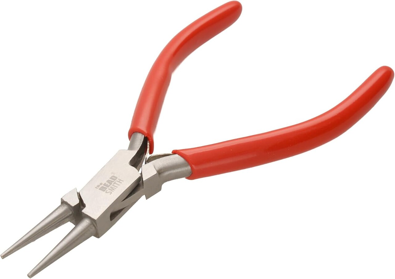The Beadsmith Round Nose Pliers - Economy Pliers - 4.75 Inches (121 mm) Precision Tool with Spring Action Handle for Jewelry Making, DIY Projects, and Crafting
